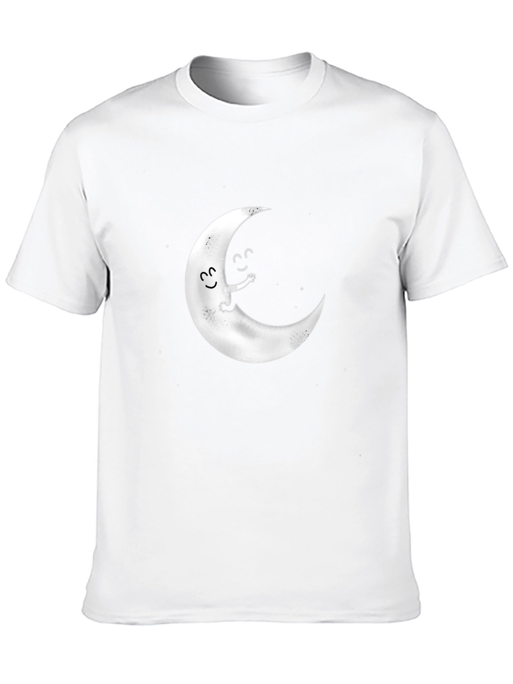 Cute Moon Graphic Tee - Black Cotton T-Shirt