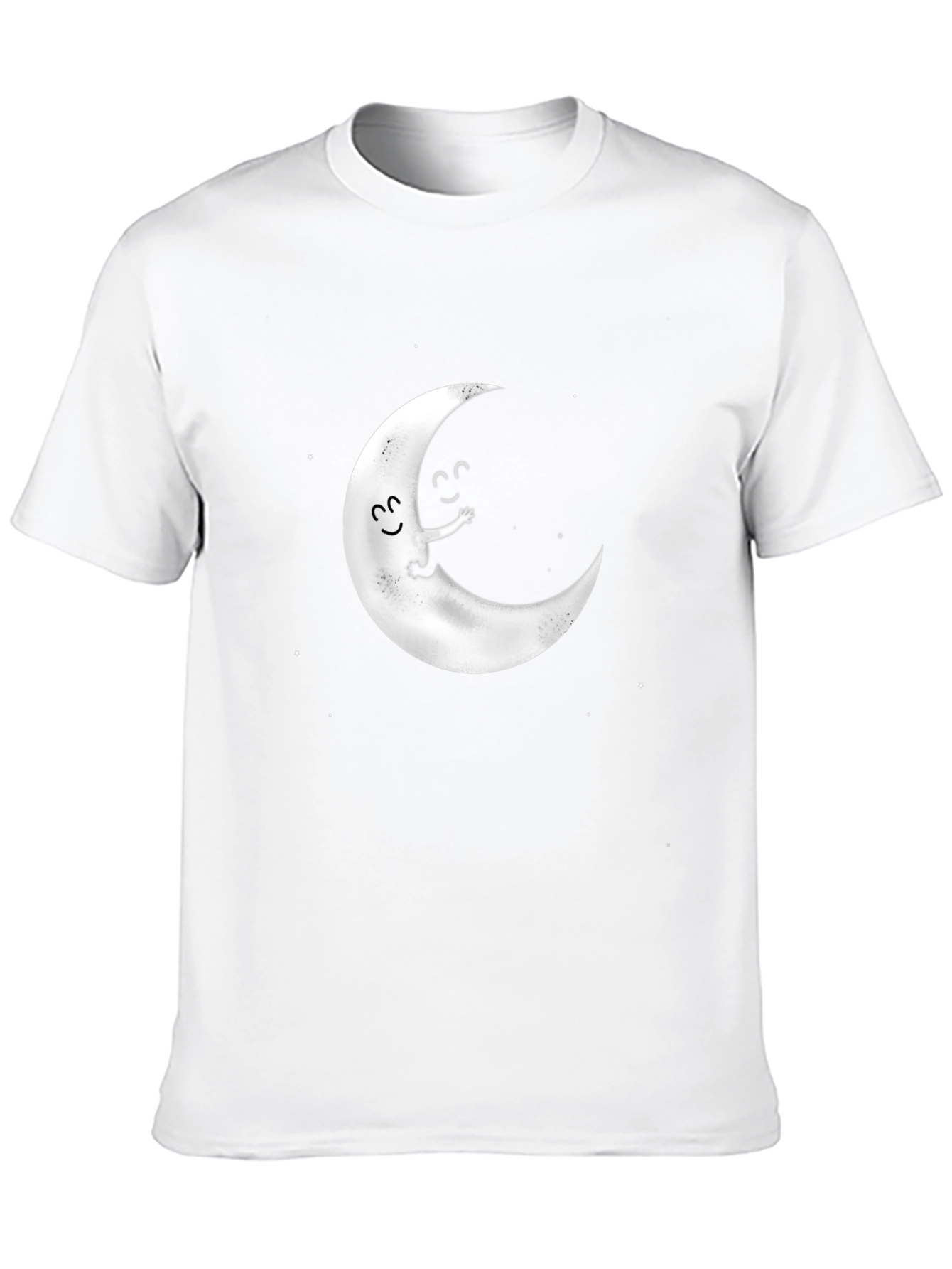 Cute Moon Graphic Tee - Black Cotton T-Shirt