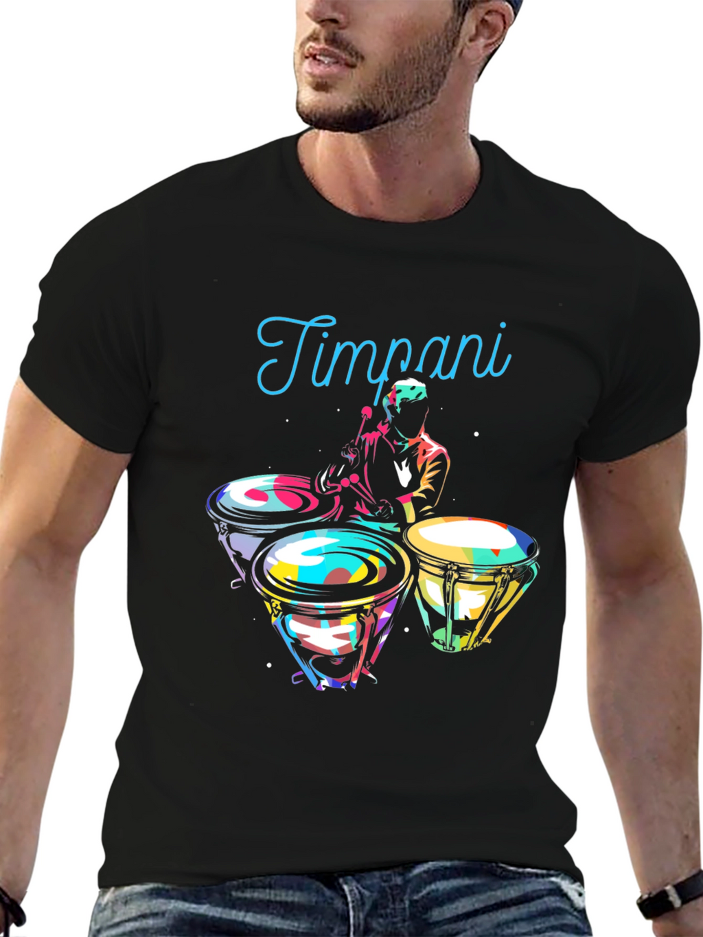 Timpani Drummer Graphic Tee - Black Music Shirt