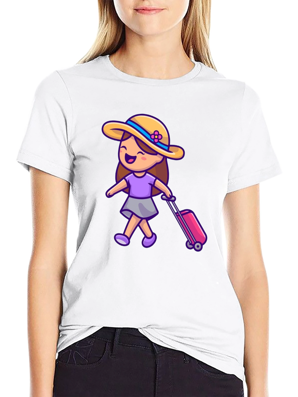 Travel Girl Graphic T-Shirt - Black Cotton Tee