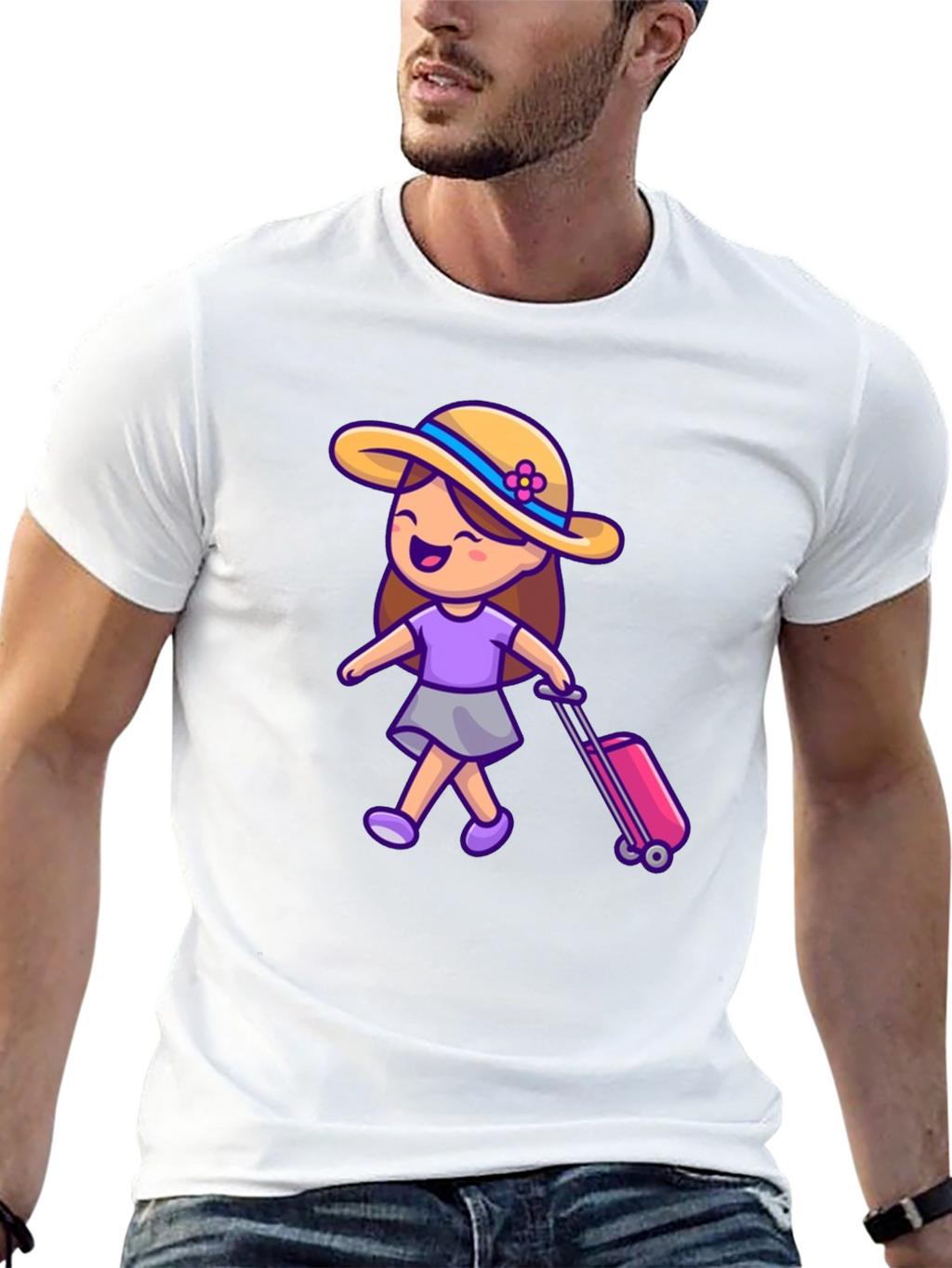 Travel Girl Graphic T-Shirt - Black Cotton Tee