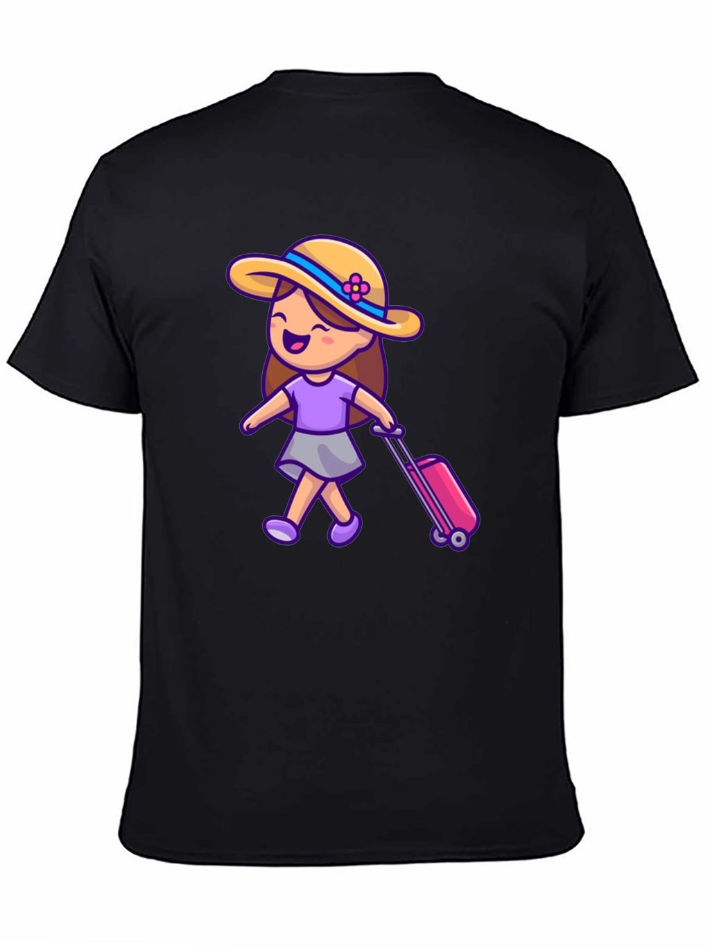 Travel Girl Graphic T-Shirt - Black Cotton Tee
