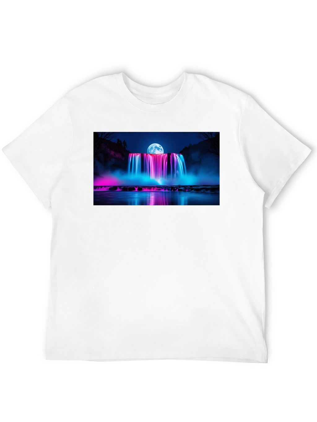 Neon Waterfall T-Shirt - Nightscape Design