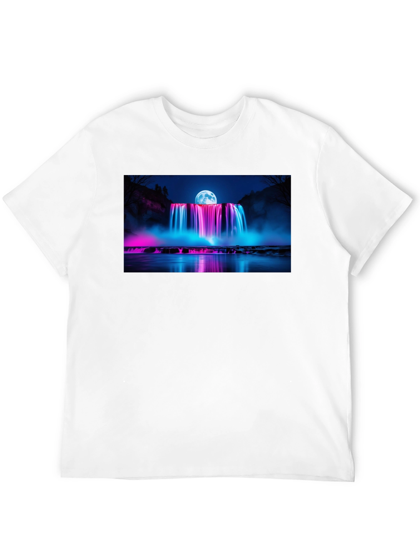 Neon Waterfall T-Shirt - Nightscape Design