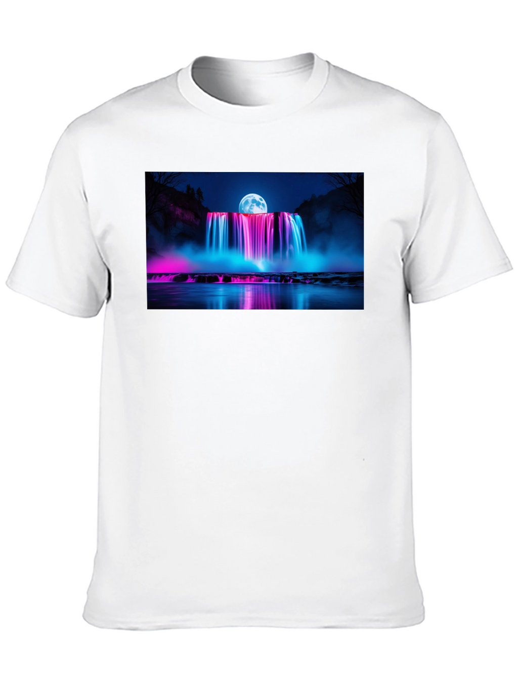 Neon Waterfall T-Shirt - Nightscape Design