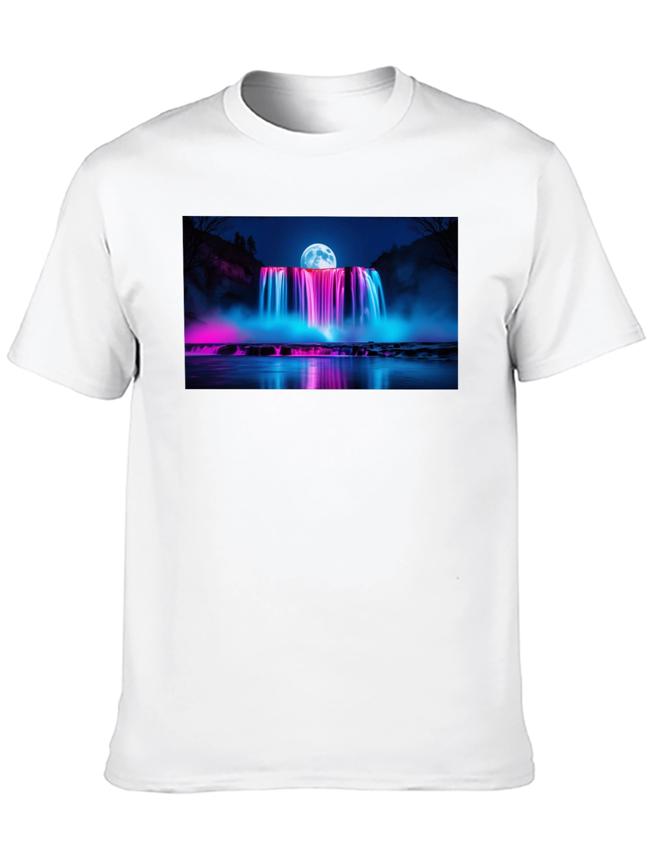 Neon Waterfall T-Shirt - Nightscape Design