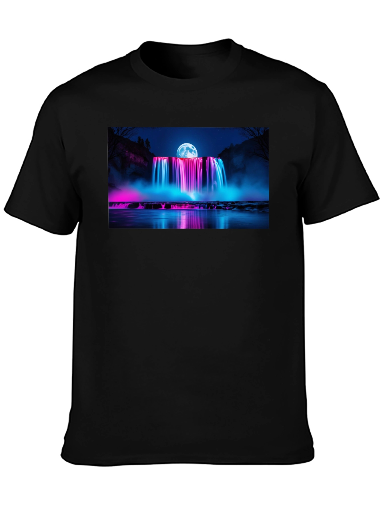 Neon Waterfall T-Shirt - Nightscape Design