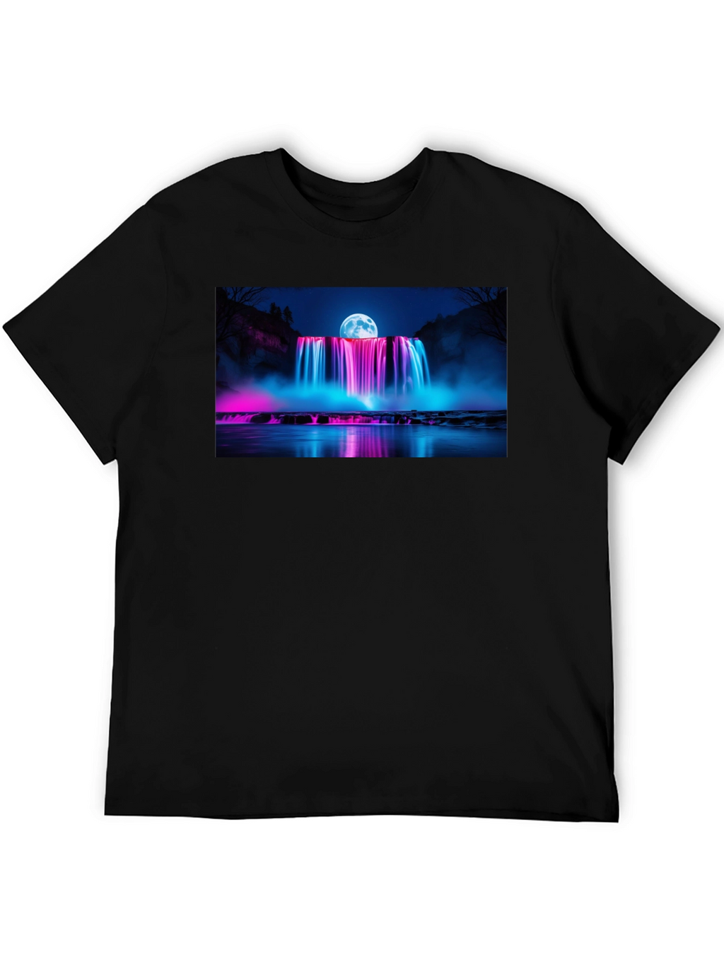 Neon Waterfall T-Shirt - Nightscape Design