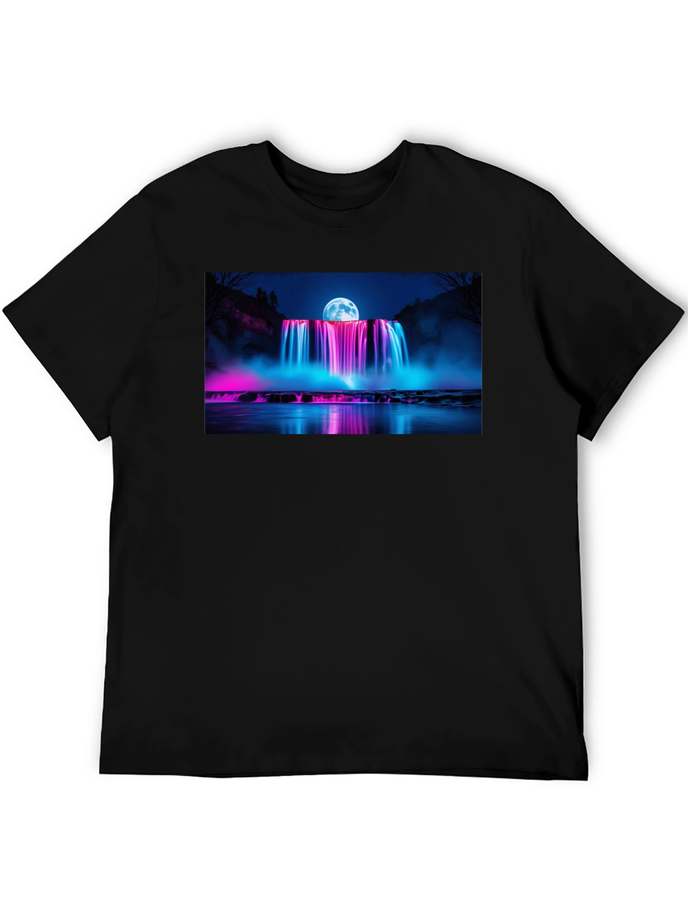 Neon Waterfall T-Shirt - Nightscape Design