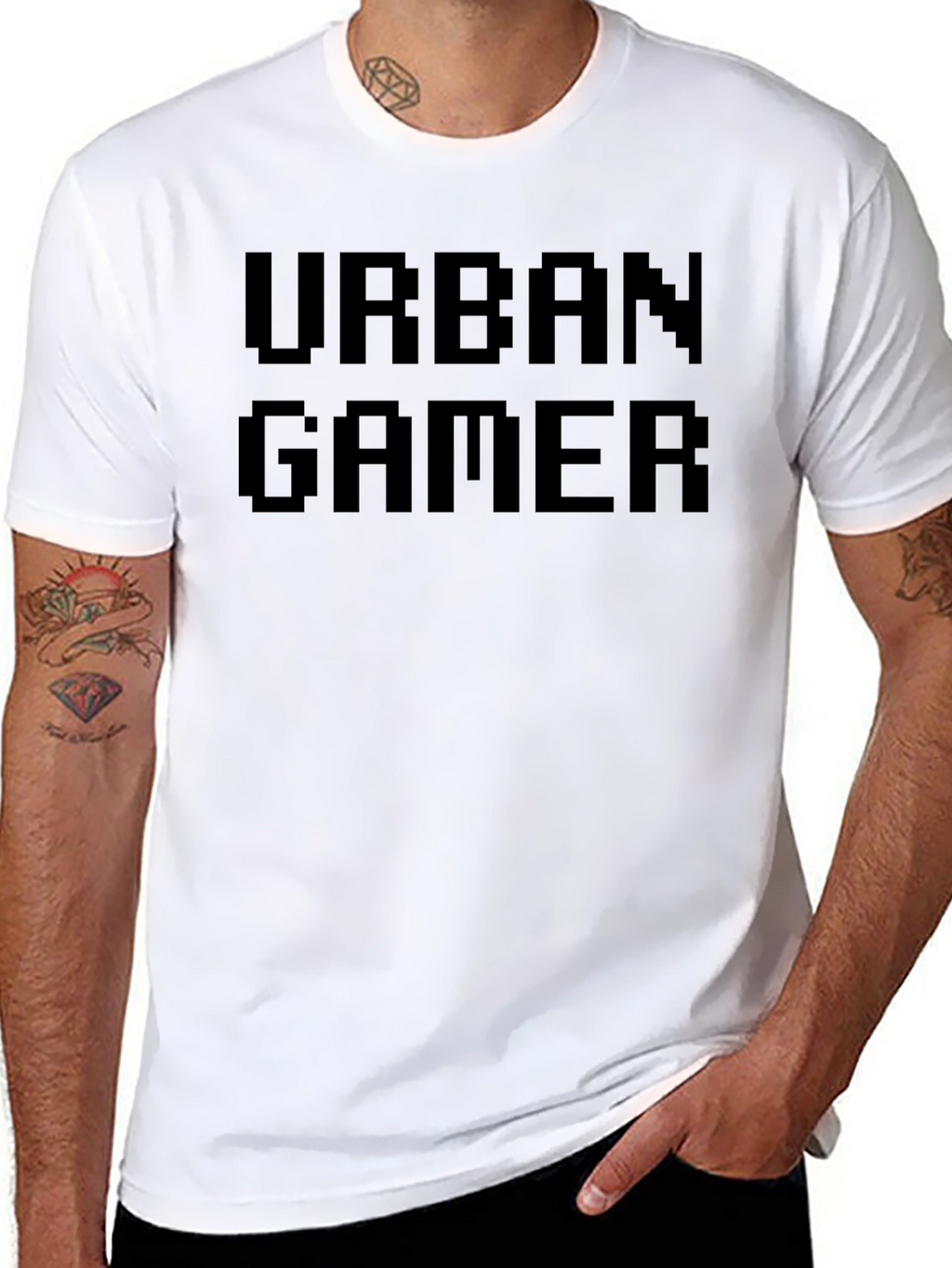 Urban Gamer Pixel Tee - Black Graphic Shirt