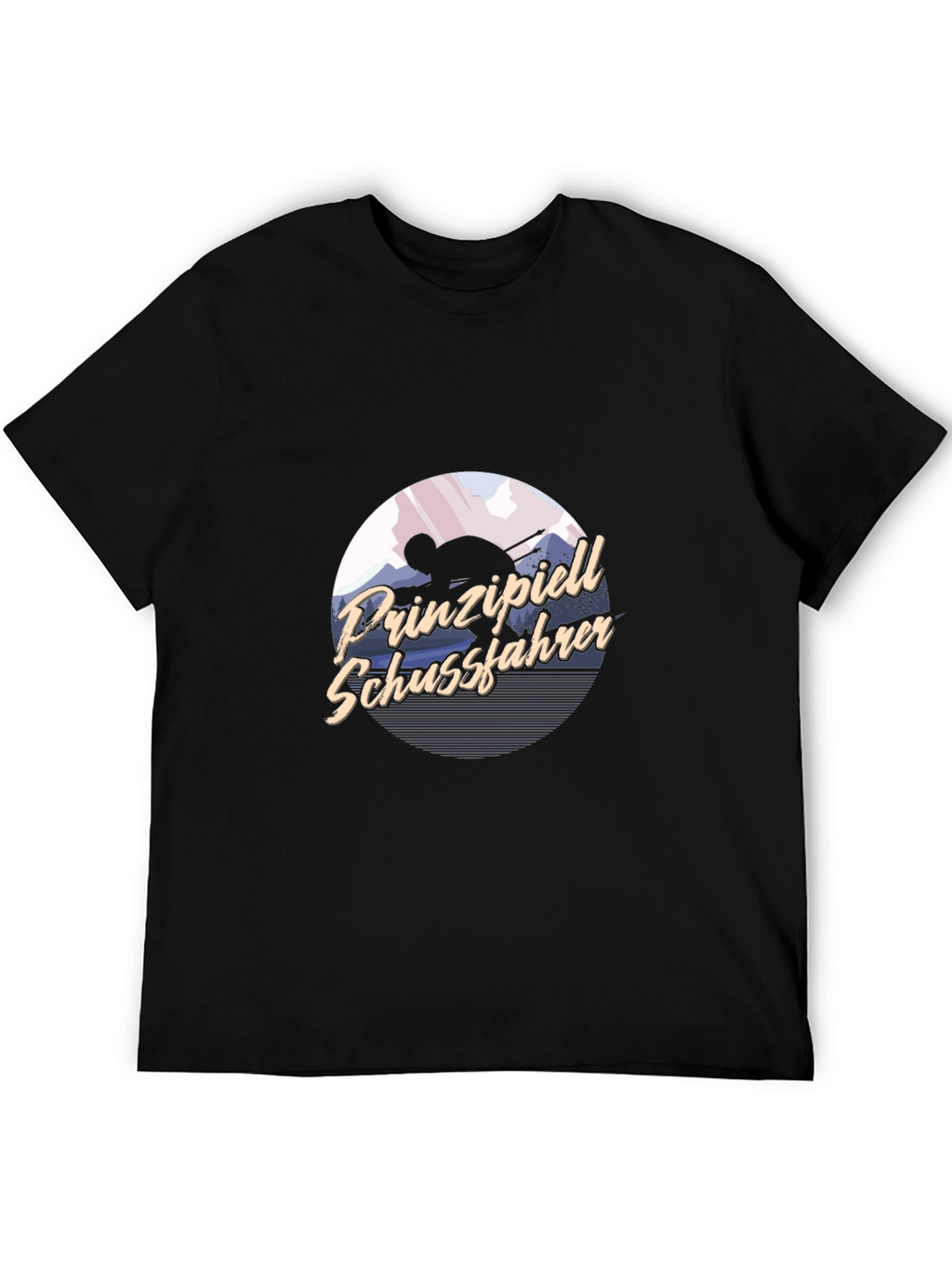 Prinzipiell Schussfahrer Black T-Shirt