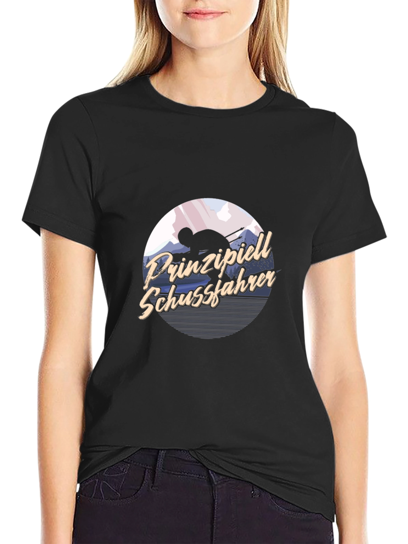 Prinzipiell Schussfahrer Black T-Shirt