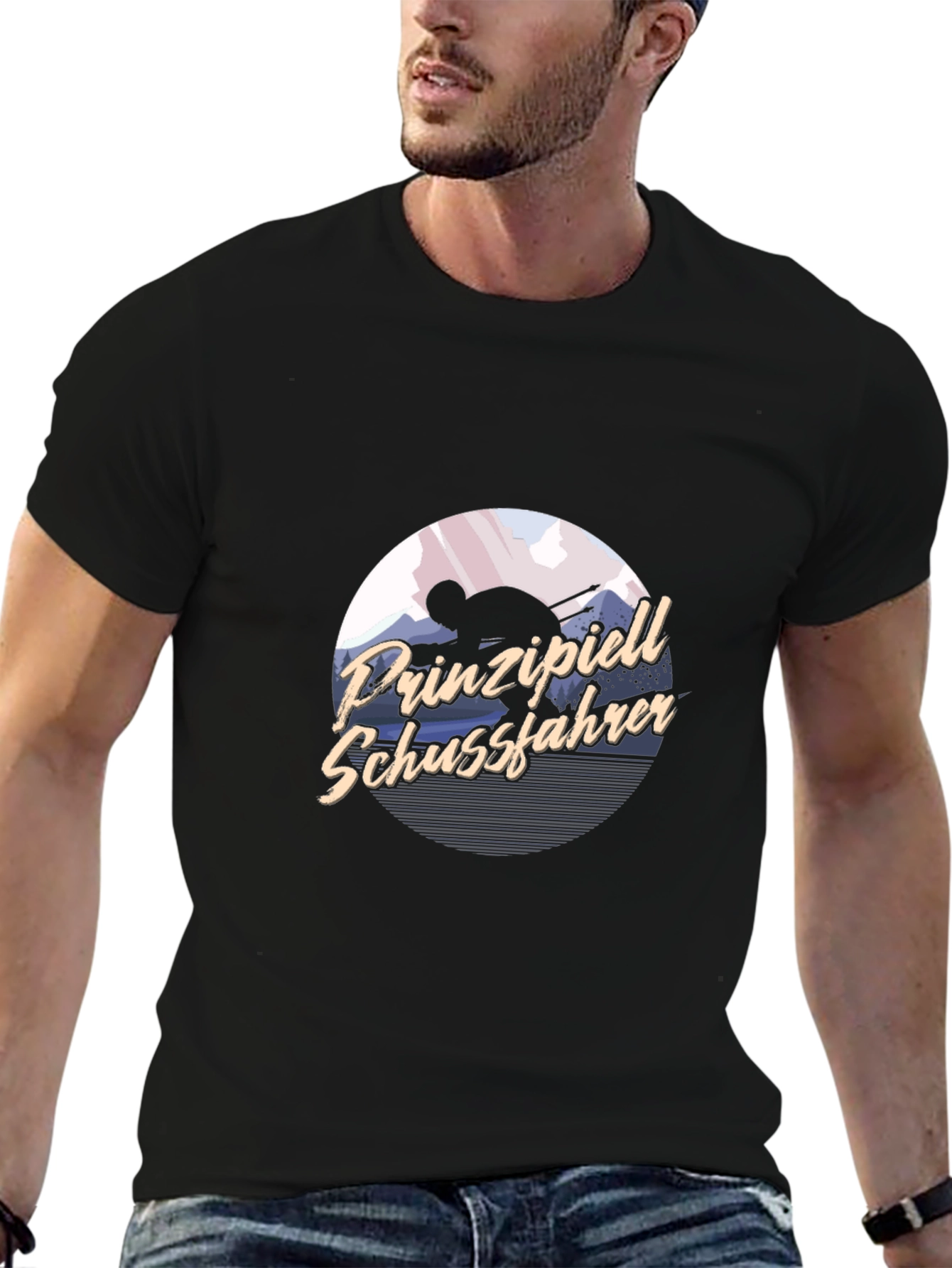 Prinzipiell Schussfahrer Black T-Shirt