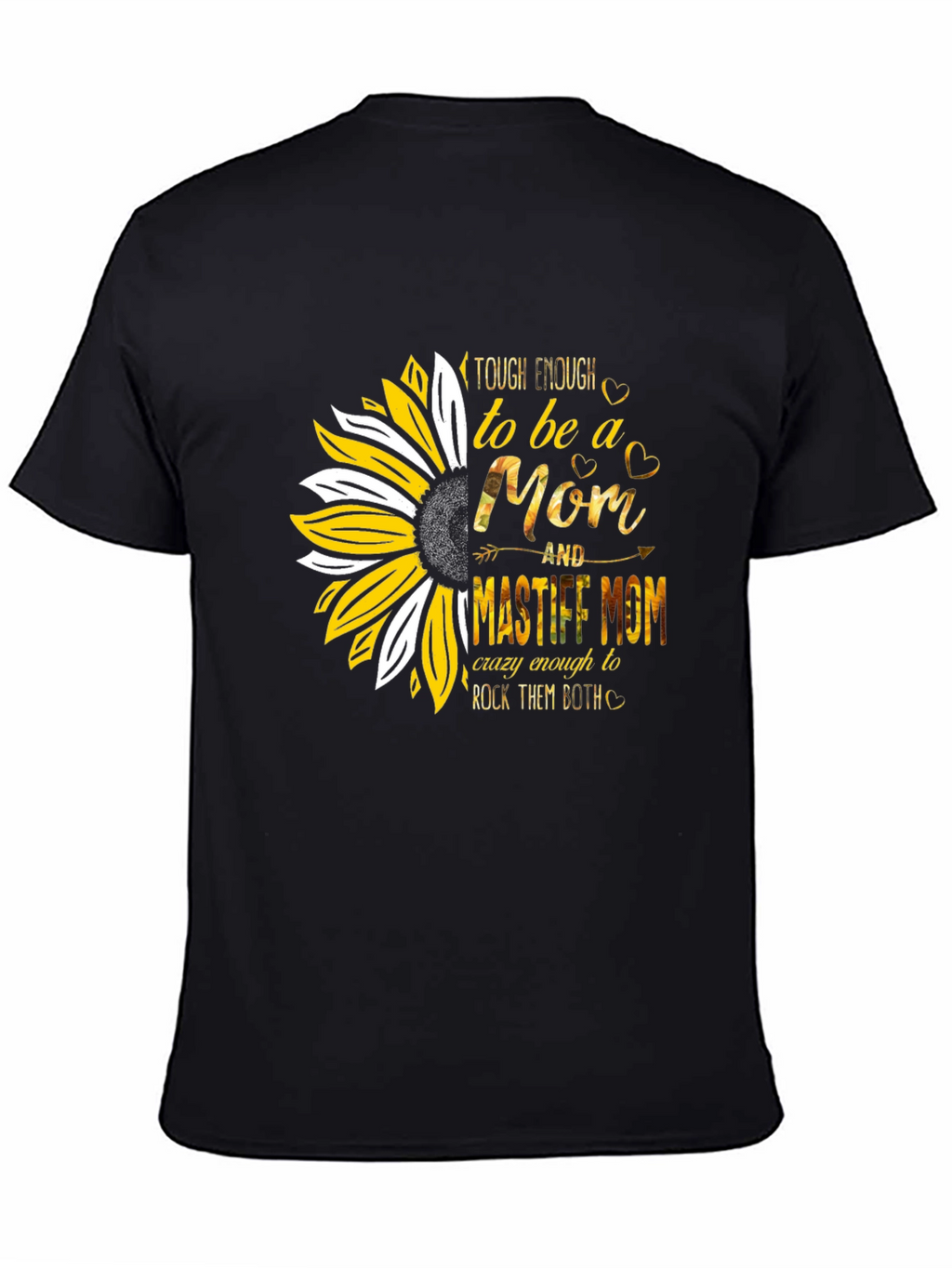 Tough Enough Mastiff Mom Sunflower Graphic T-Shirt