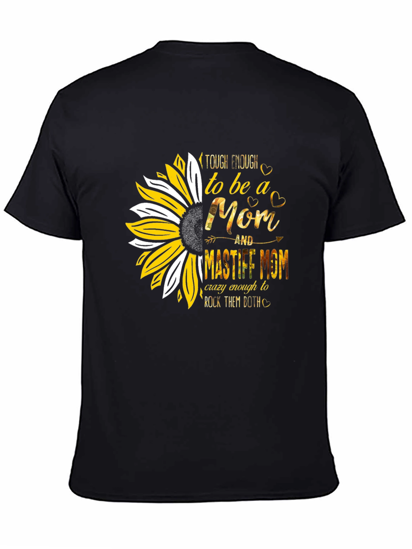 Tough Enough Mastiff Mom Sunflower Graphic T-Shirt