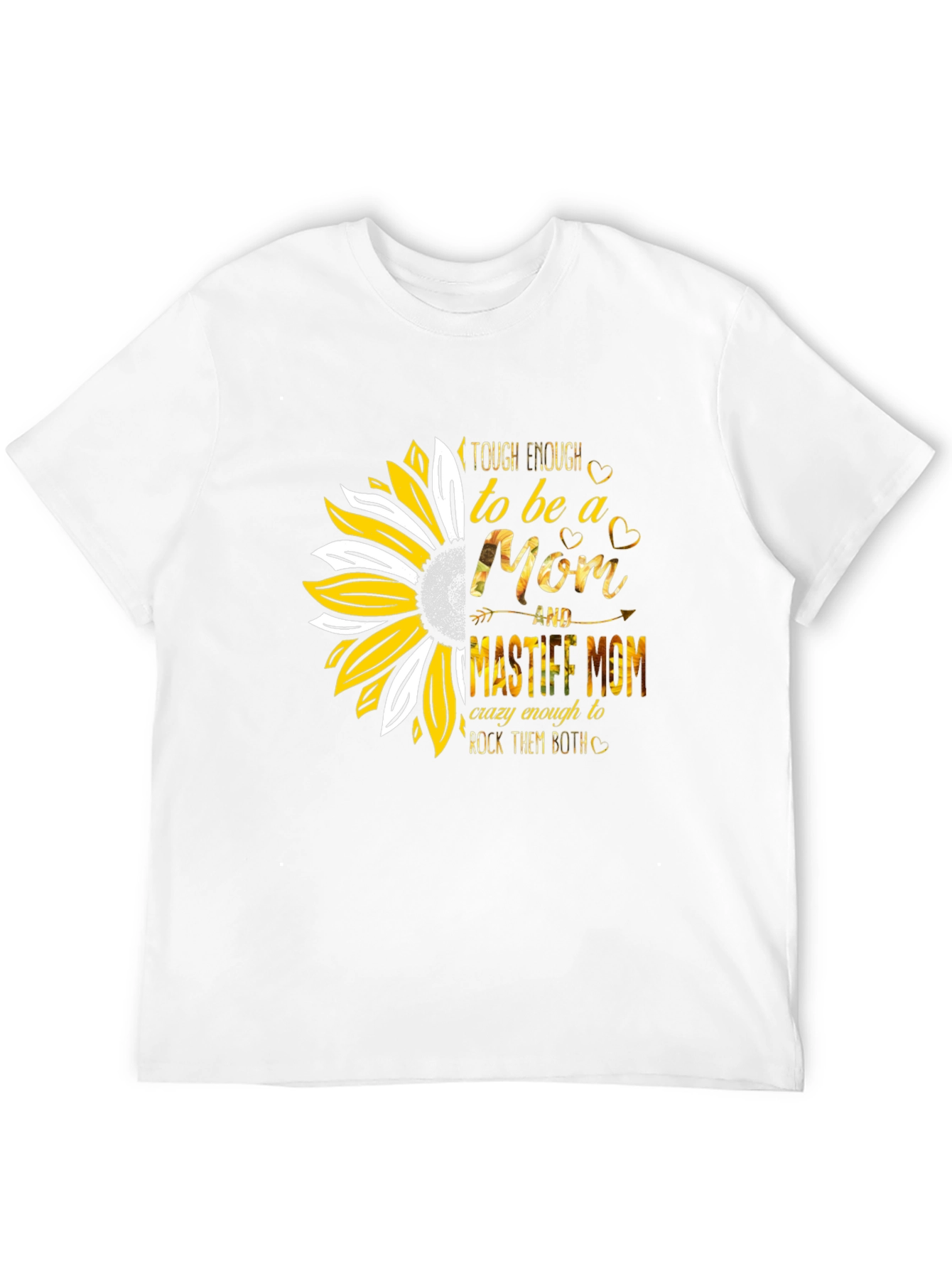 Tough Enough Mastiff Mom Sunflower Graphic T-Shirt