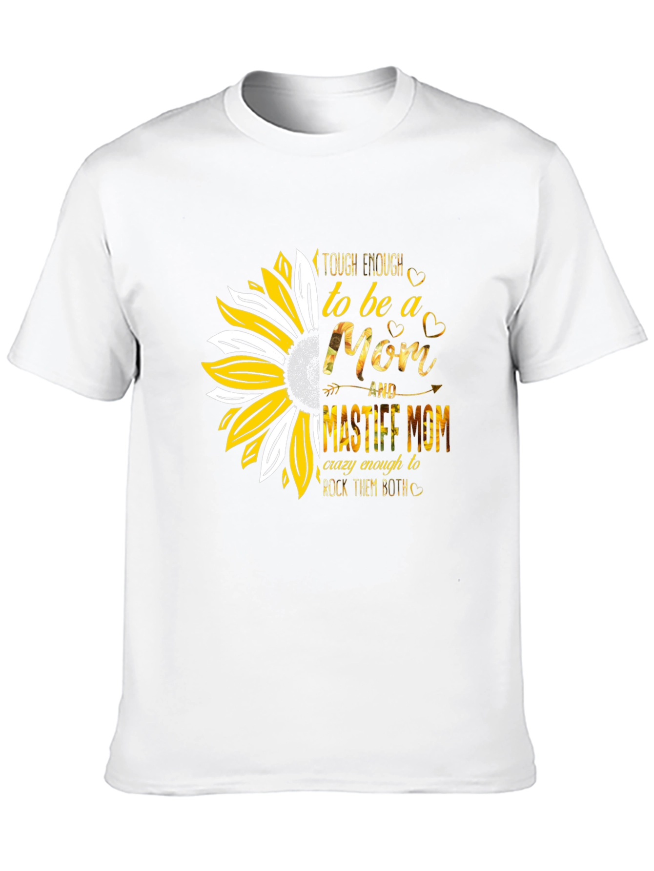 Tough Enough Mastiff Mom Sunflower Graphic T-Shirt
