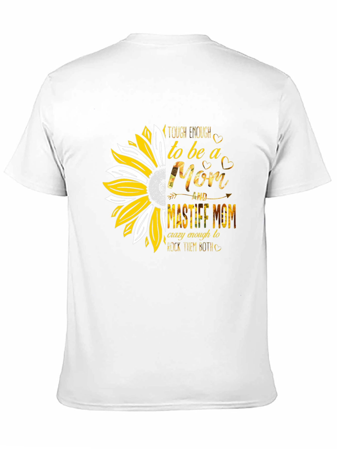 Tough Enough Mastiff Mom Sunflower Graphic T-Shirt