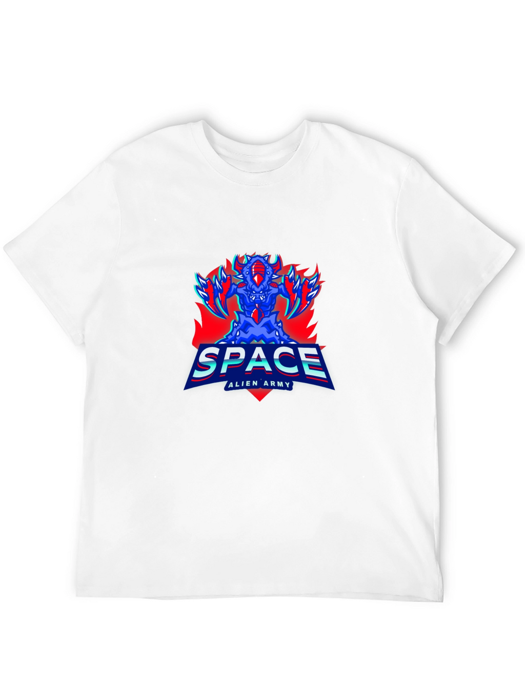 Space Alien Army Graphic Tee - Mens Black T-Shirt