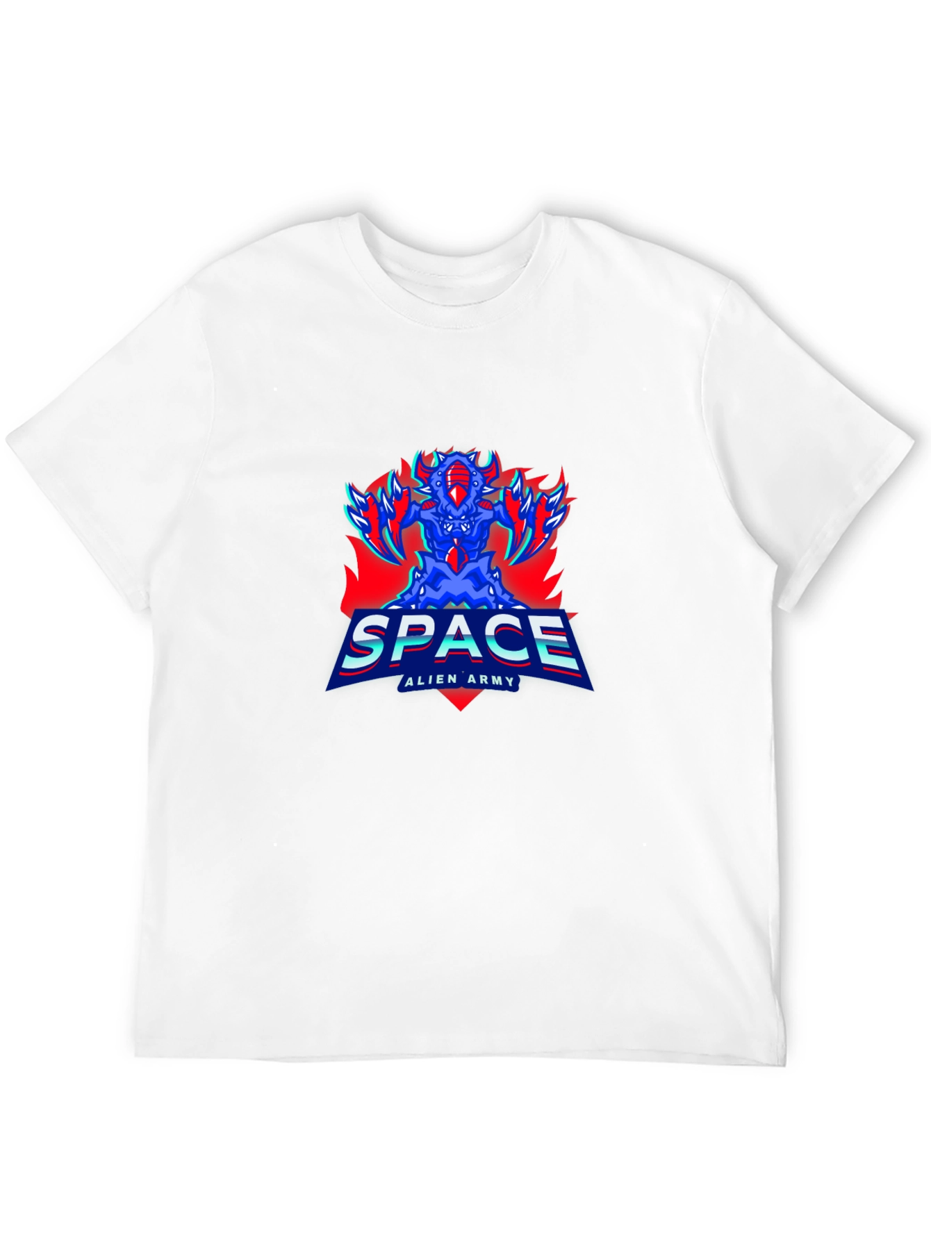 Space Alien Army Graphic Tee - Mens Black T-Shirt
