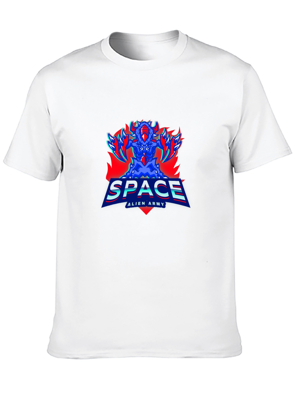 Space Alien Army Graphic Tee - Mens Black T-Shirt