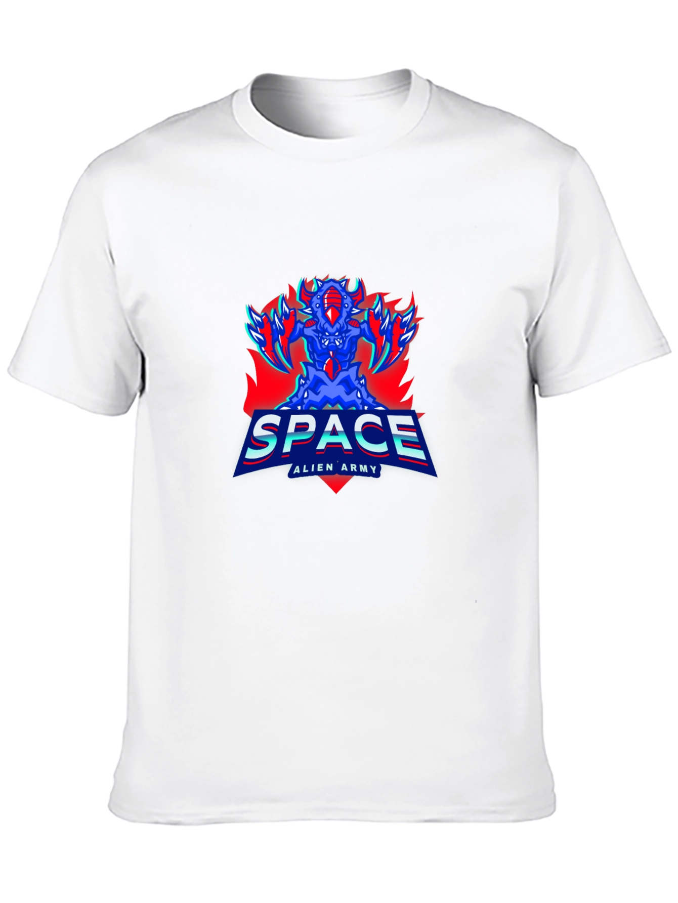 Space Alien Army Graphic Tee - Mens Black T-Shirt