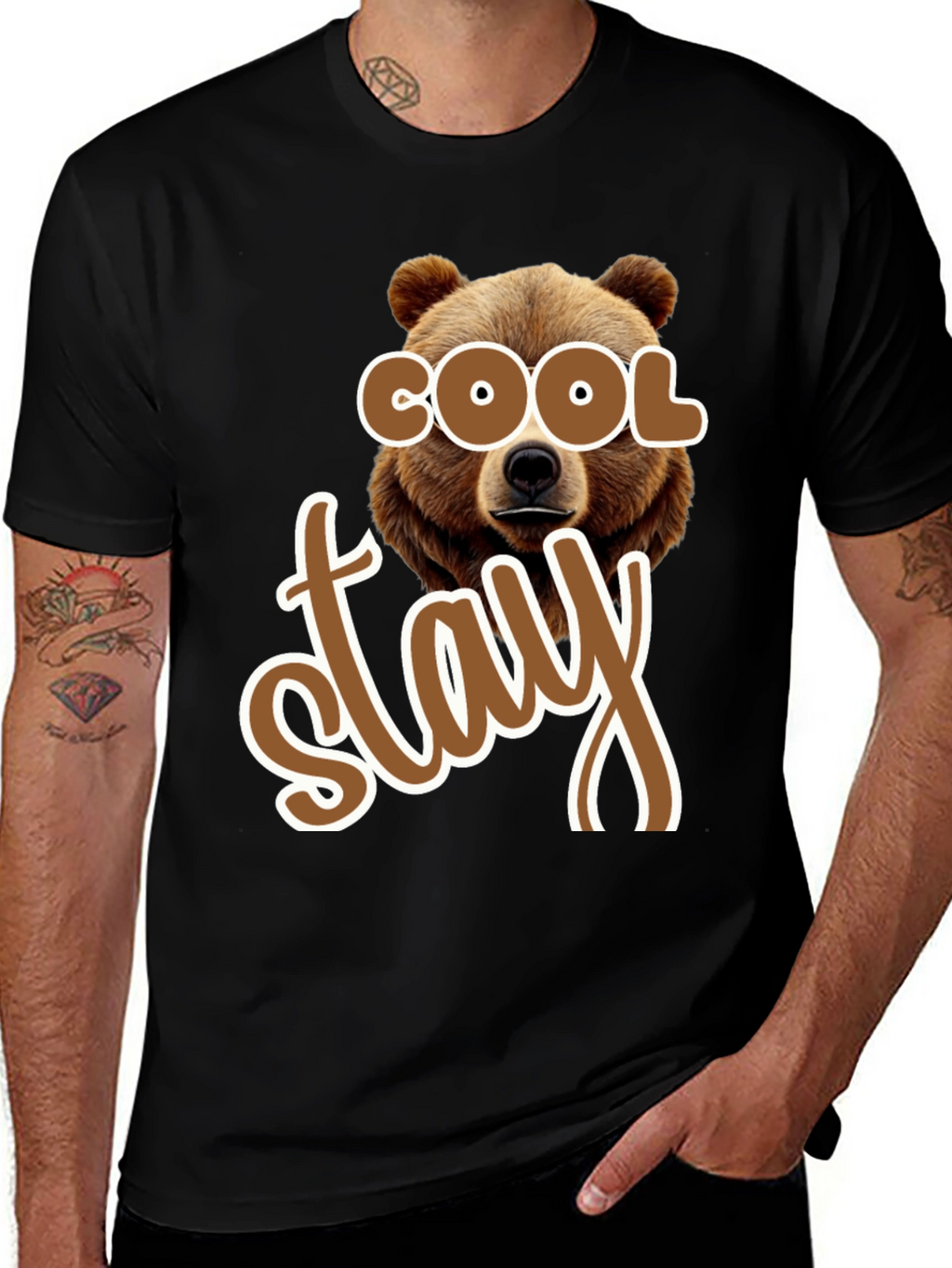 Cool Stay Bear Graphic T-Shirt