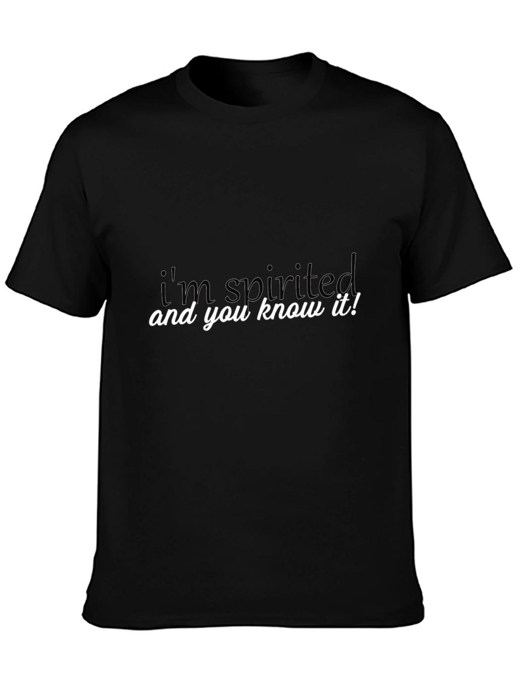 Spirited Graphic Black Tee - Soft Cotton Casual Wear