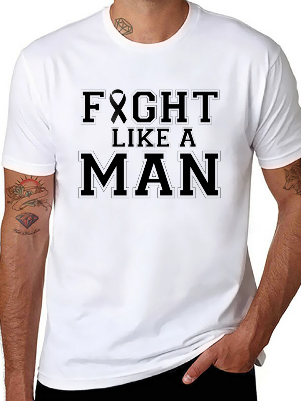 Fight Like A Man Black T-Shirt