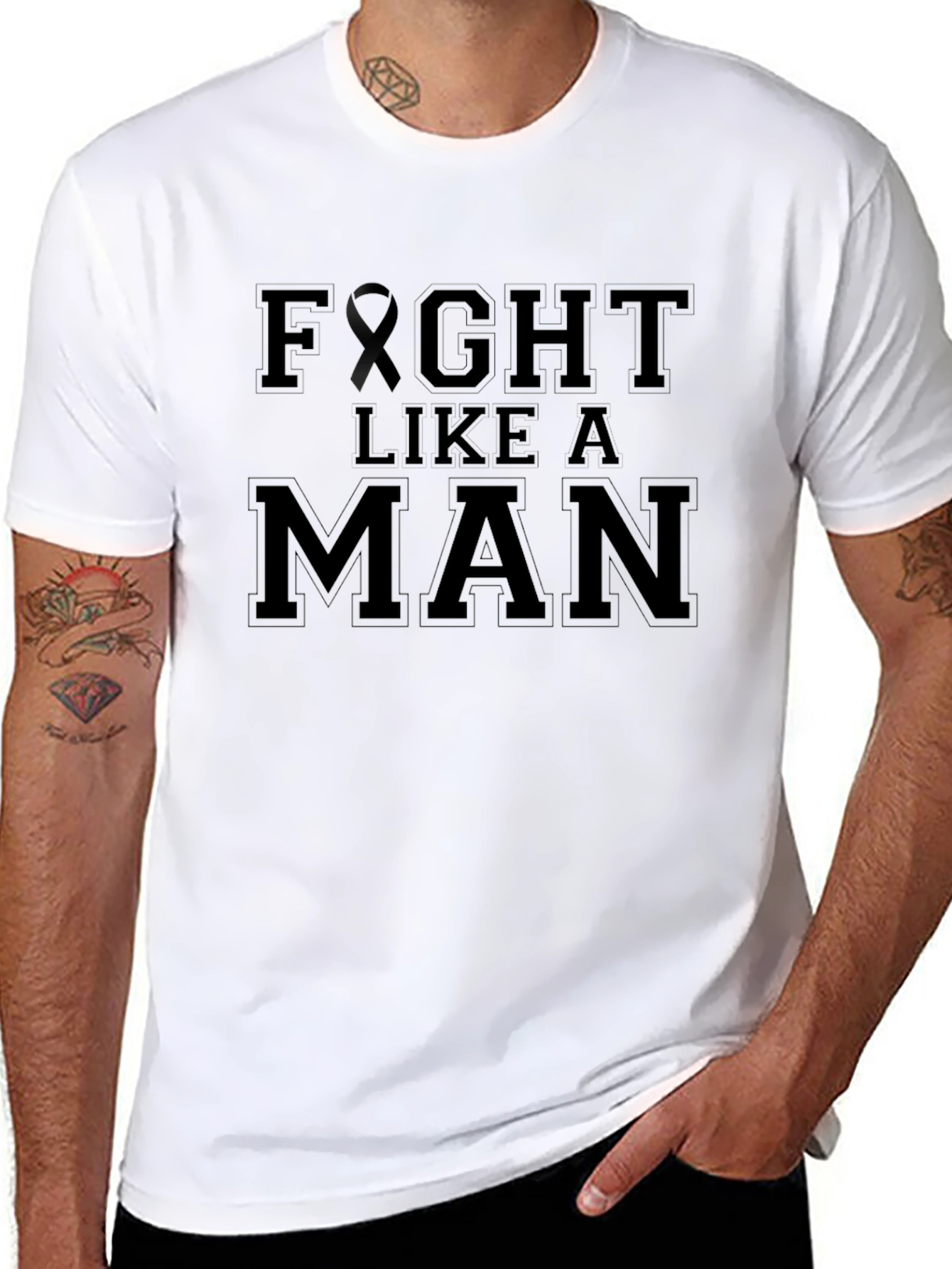 Fight Like A Man Black T-Shirt