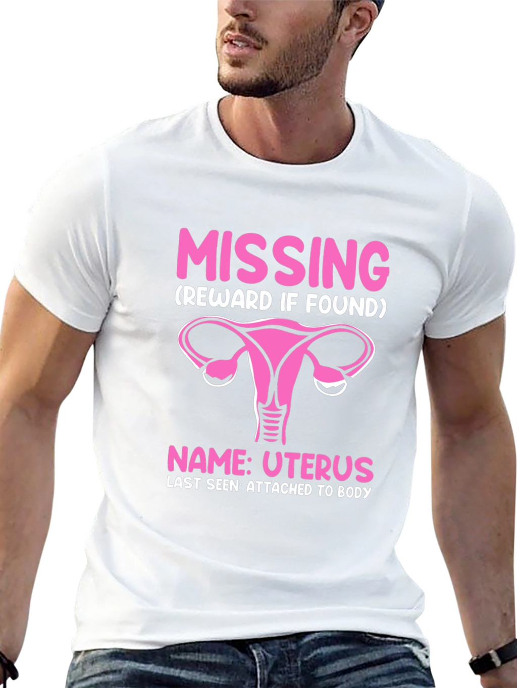 Missing Uterus T-Shirt - Funny Womens Health Awareness Tee