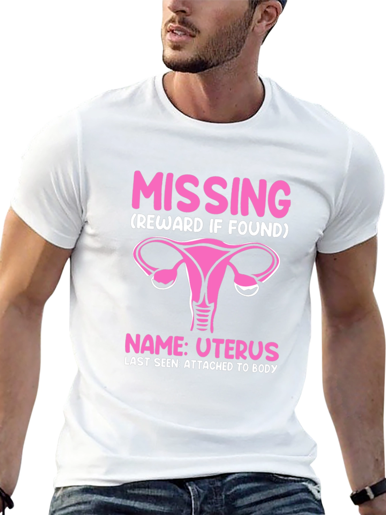 Missing Uterus T-Shirt - Funny Womens Health Awareness Tee