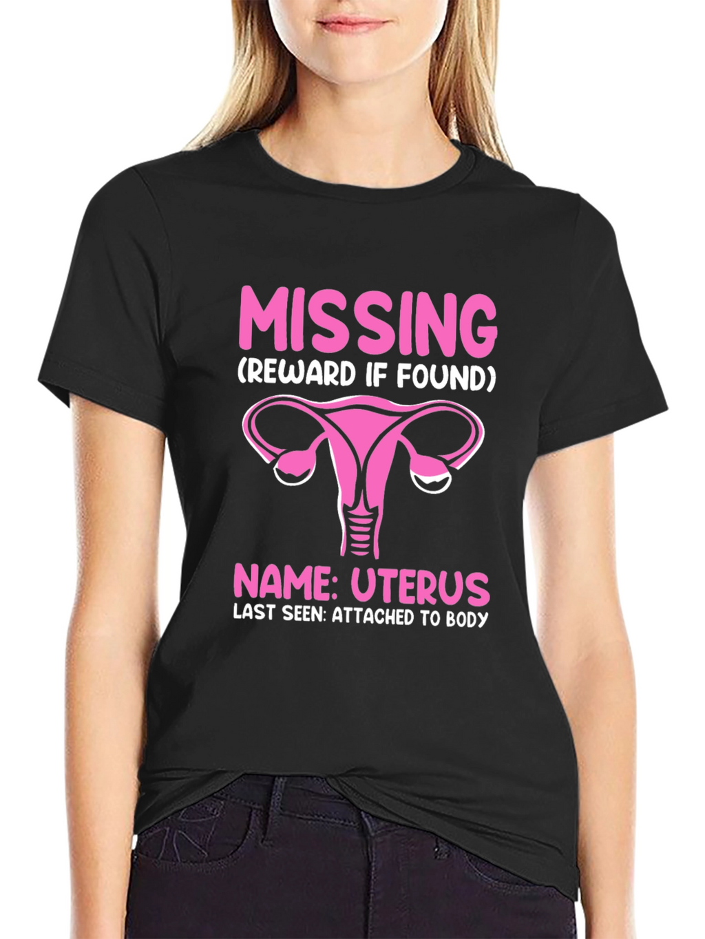 Missing Uterus T-Shirt - Funny Womens Health Awareness Tee