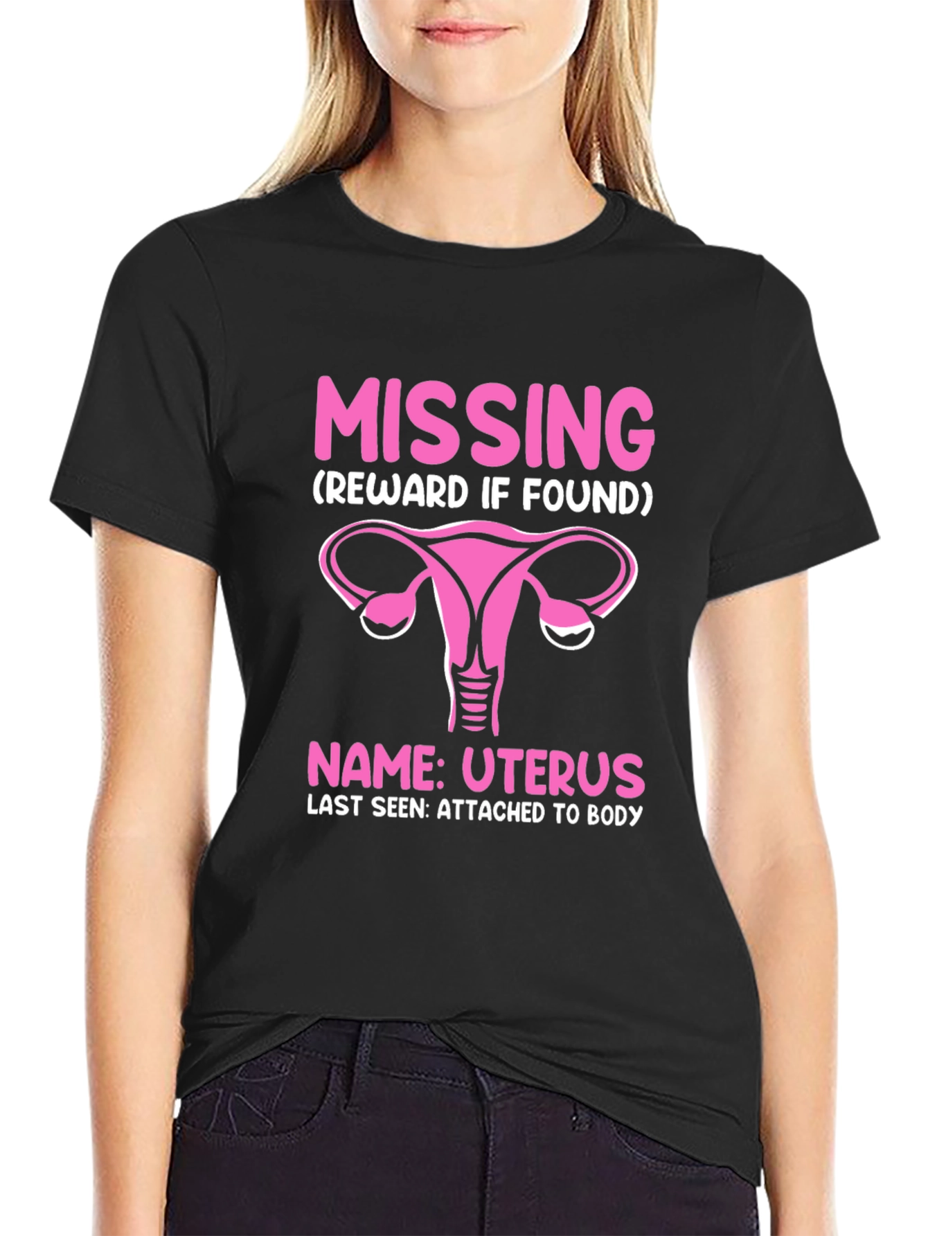 Missing Uterus T-Shirt - Funny Womens Health Awareness Tee