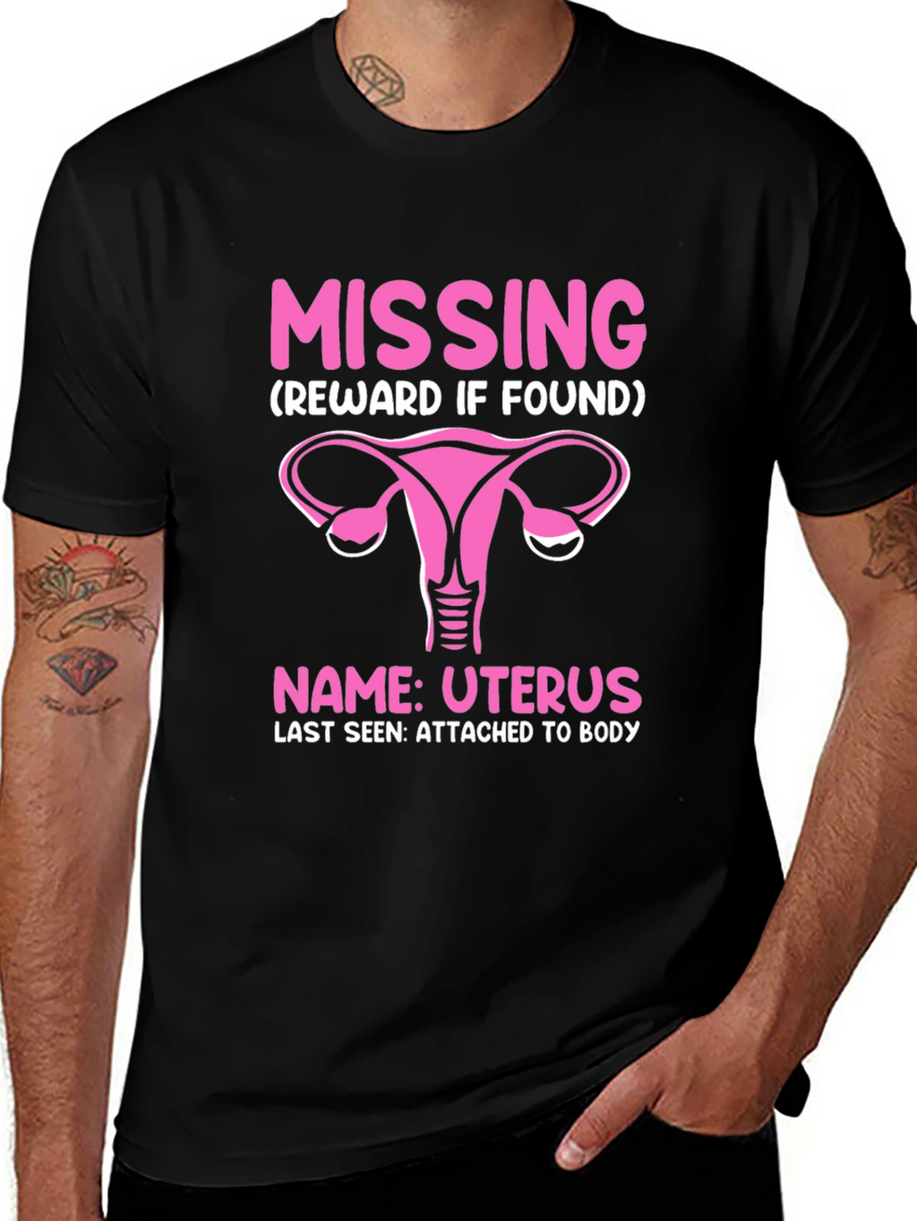 Missing Uterus T-Shirt - Funny Womens Health Awareness Tee
