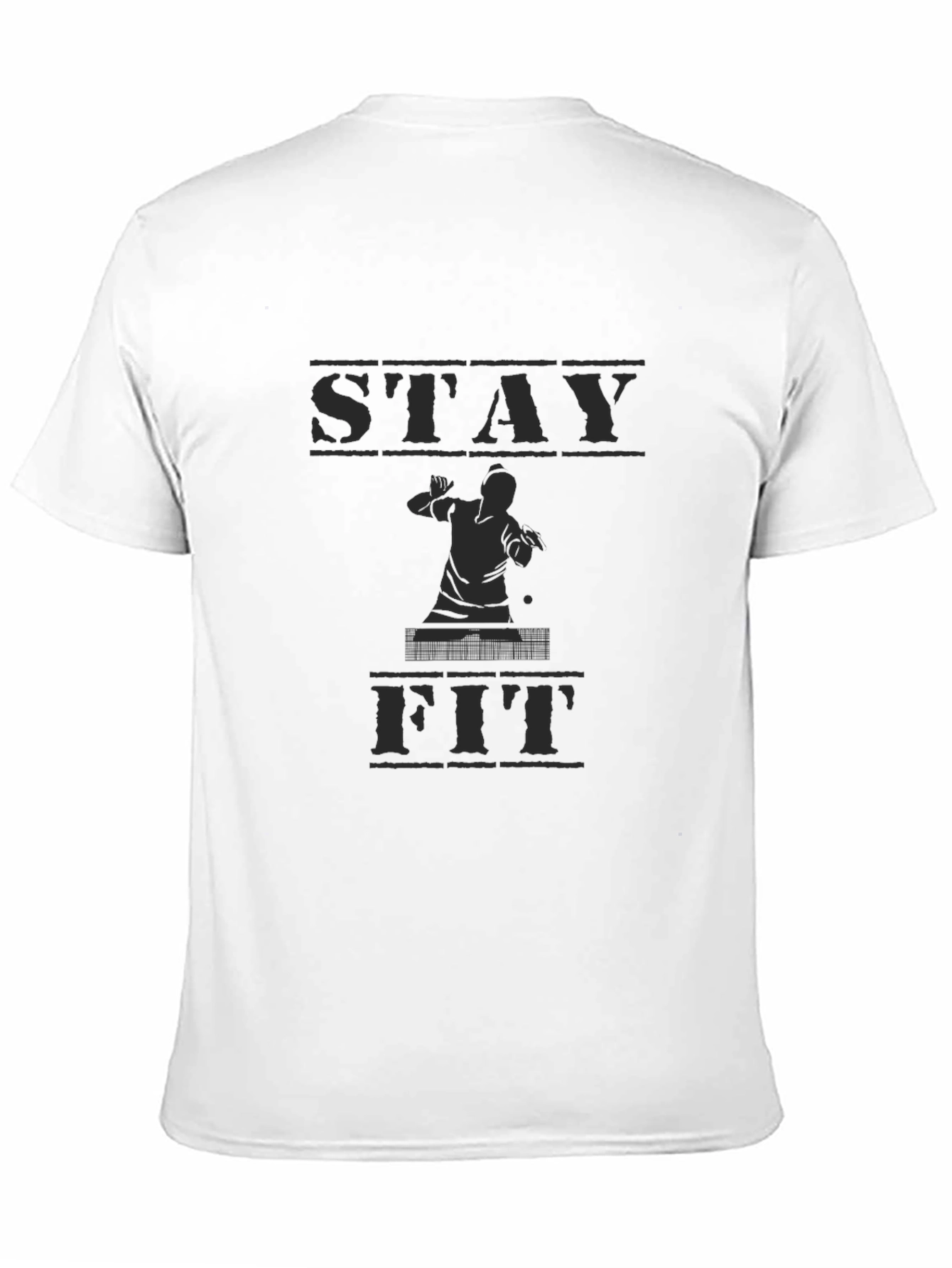 Stay Fit Black Graphic Tee