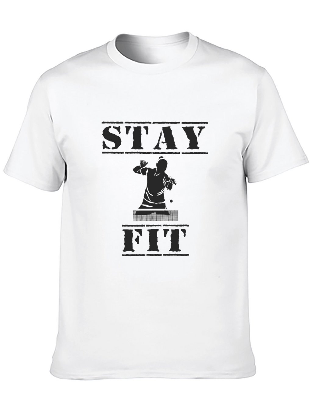 Stay Fit Black Graphic Tee