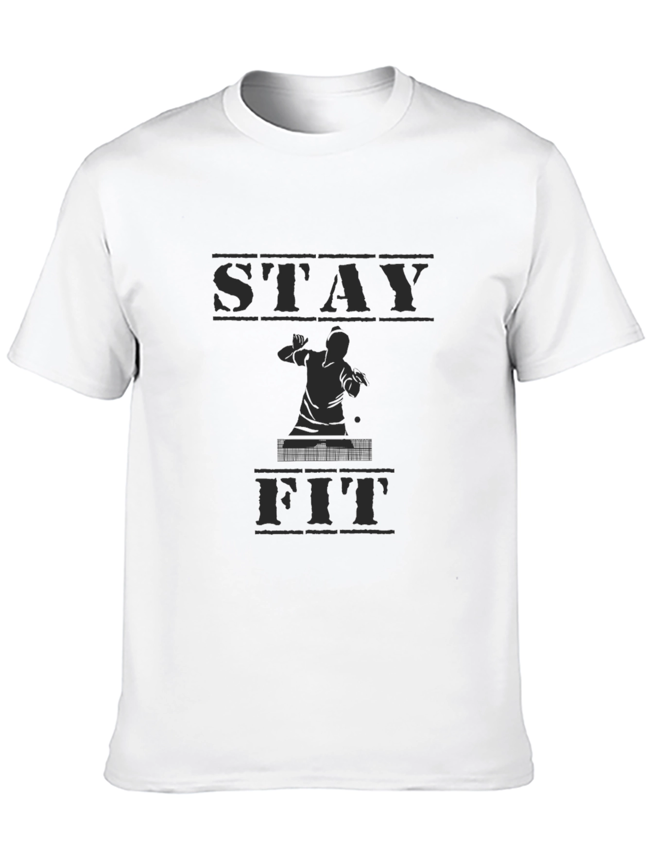 Stay Fit Black Graphic Tee