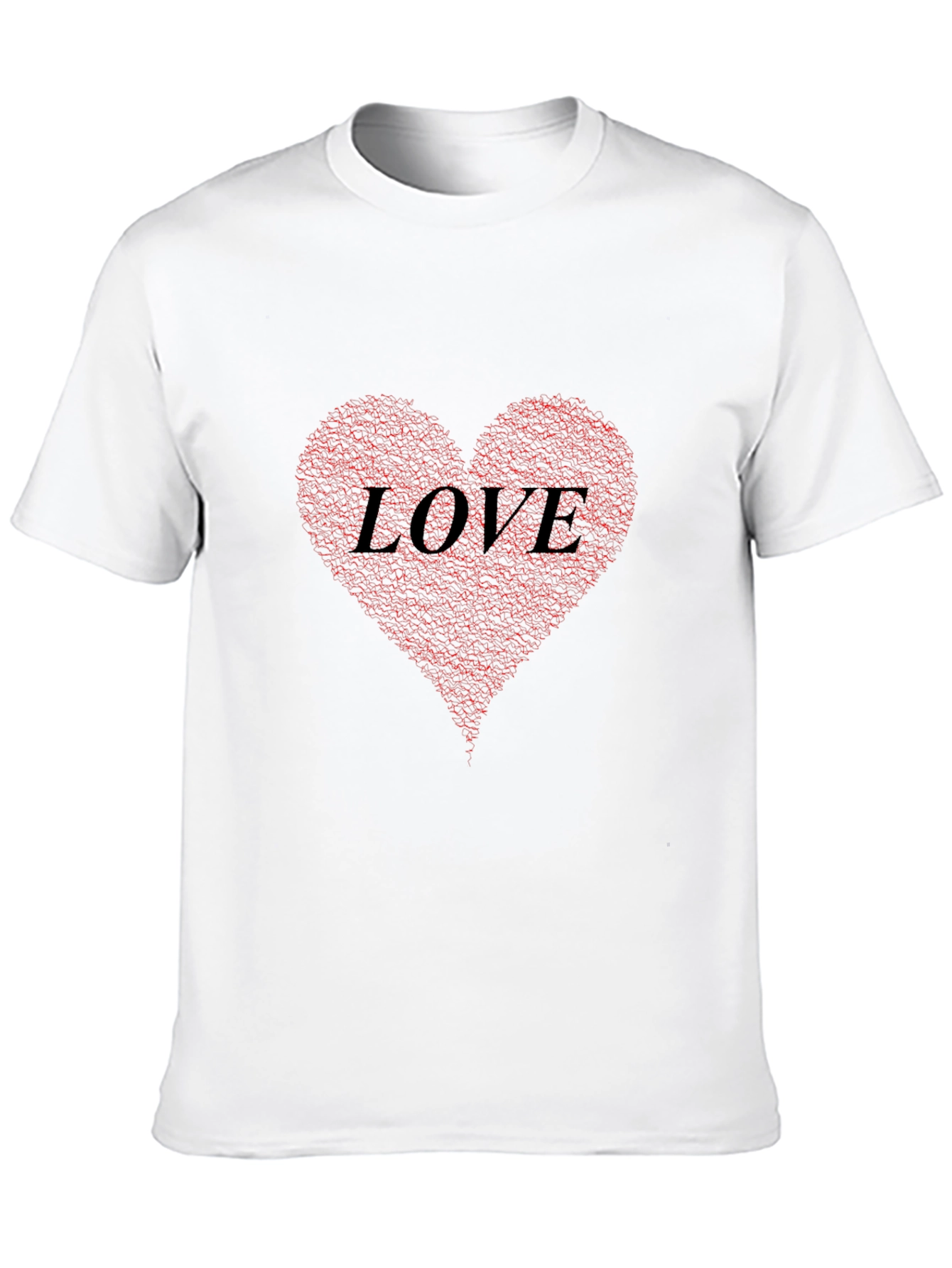 Love Heart Print Black T-Shirt