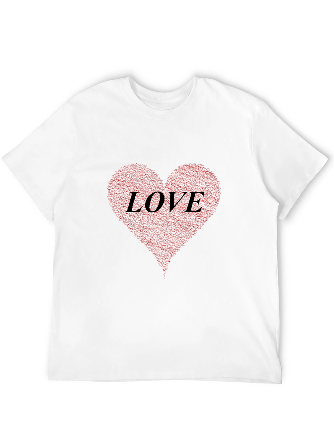 Love Heart Print Black T-Shirt