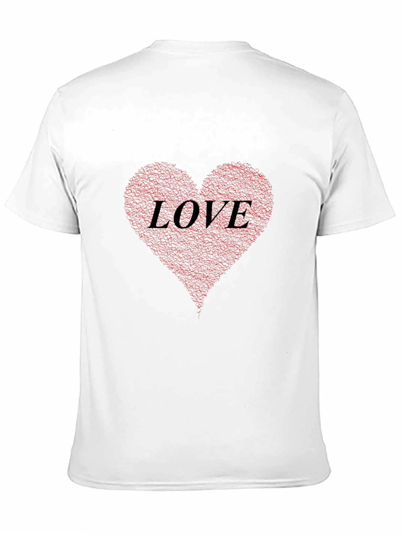 Love Heart Print Black T-Shirt
