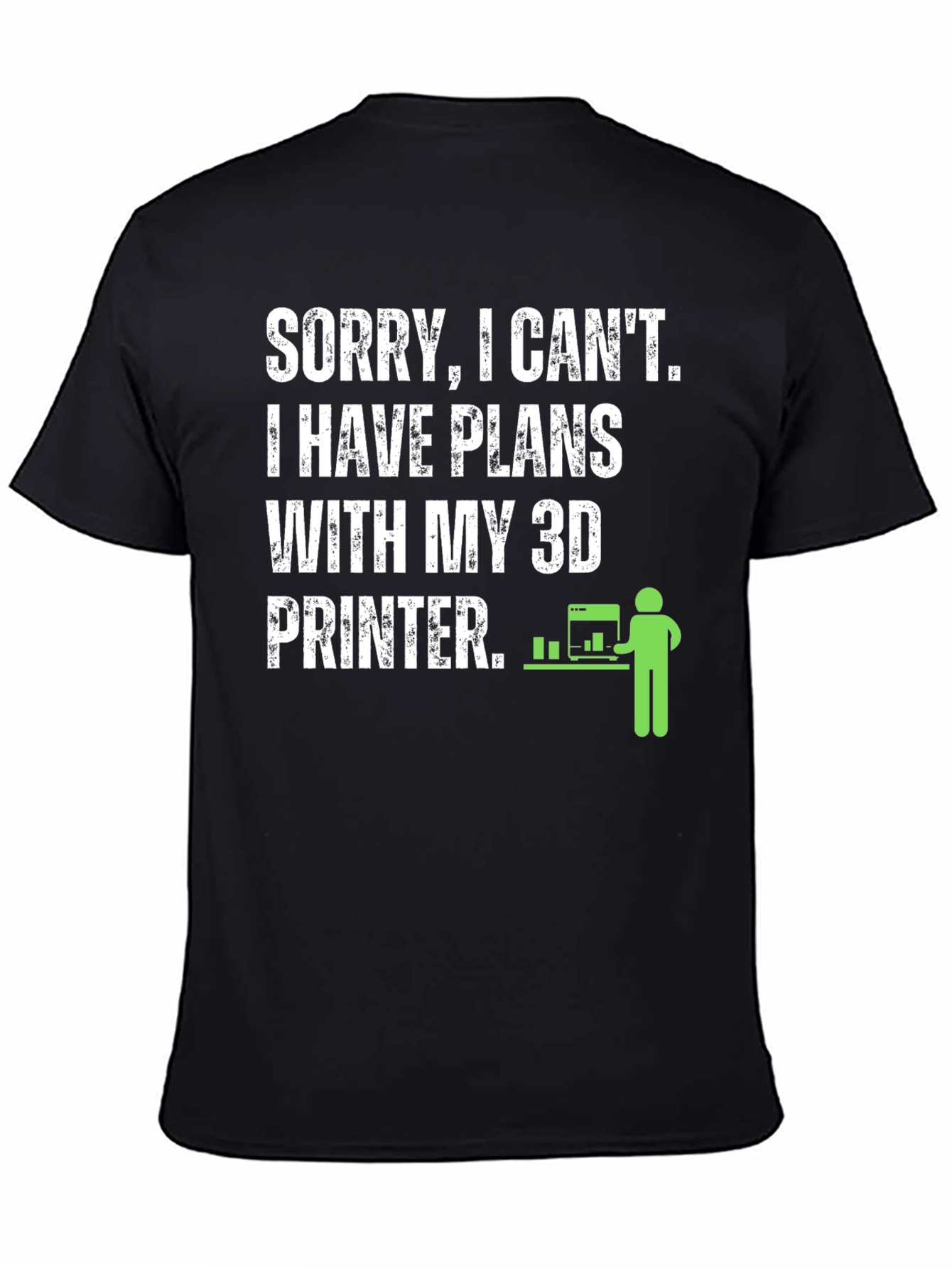 3D Printer Plans Graphic Tee - Black