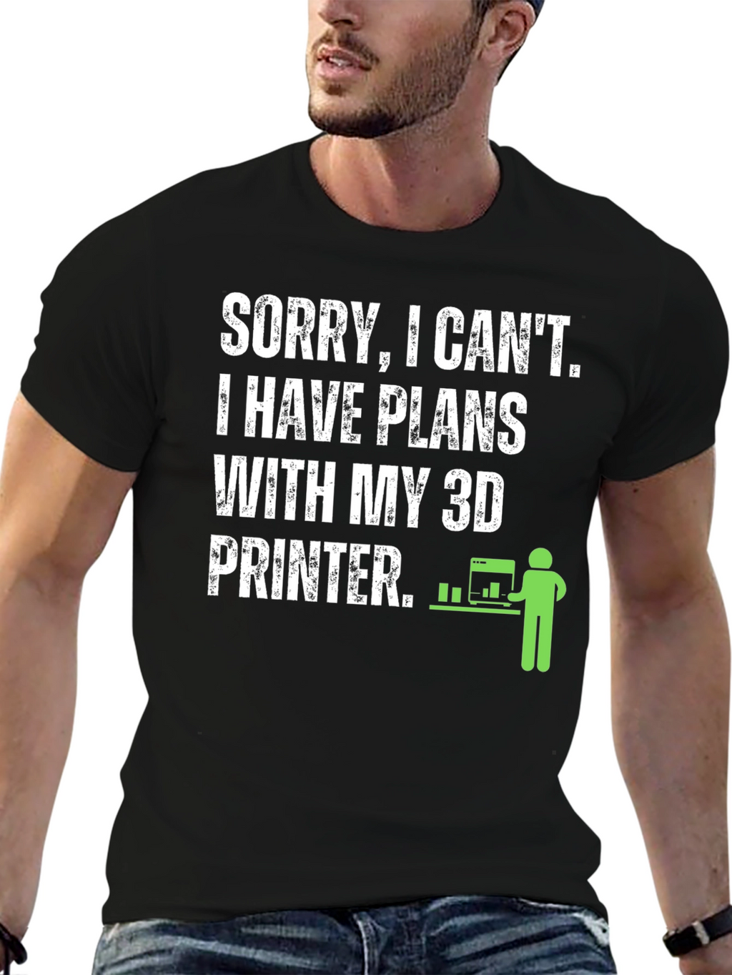 3D Printer Plans Graphic Tee - Black