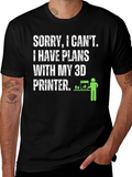 3D Printer Plans Graphic Tee - Black