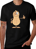 Funny Peanut Cartoon Black T-Shirt
