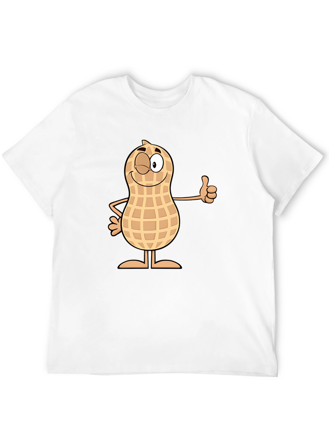 Funny Peanut Cartoon Black T-Shirt