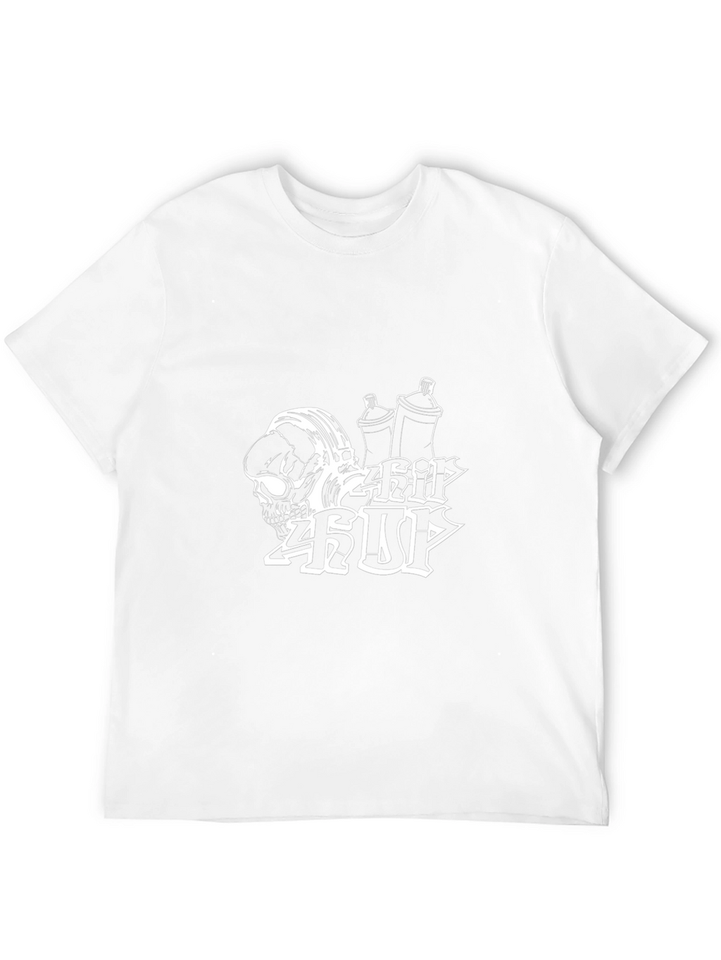 Urban Style Black Graphic Tee - Skull & Graffiti