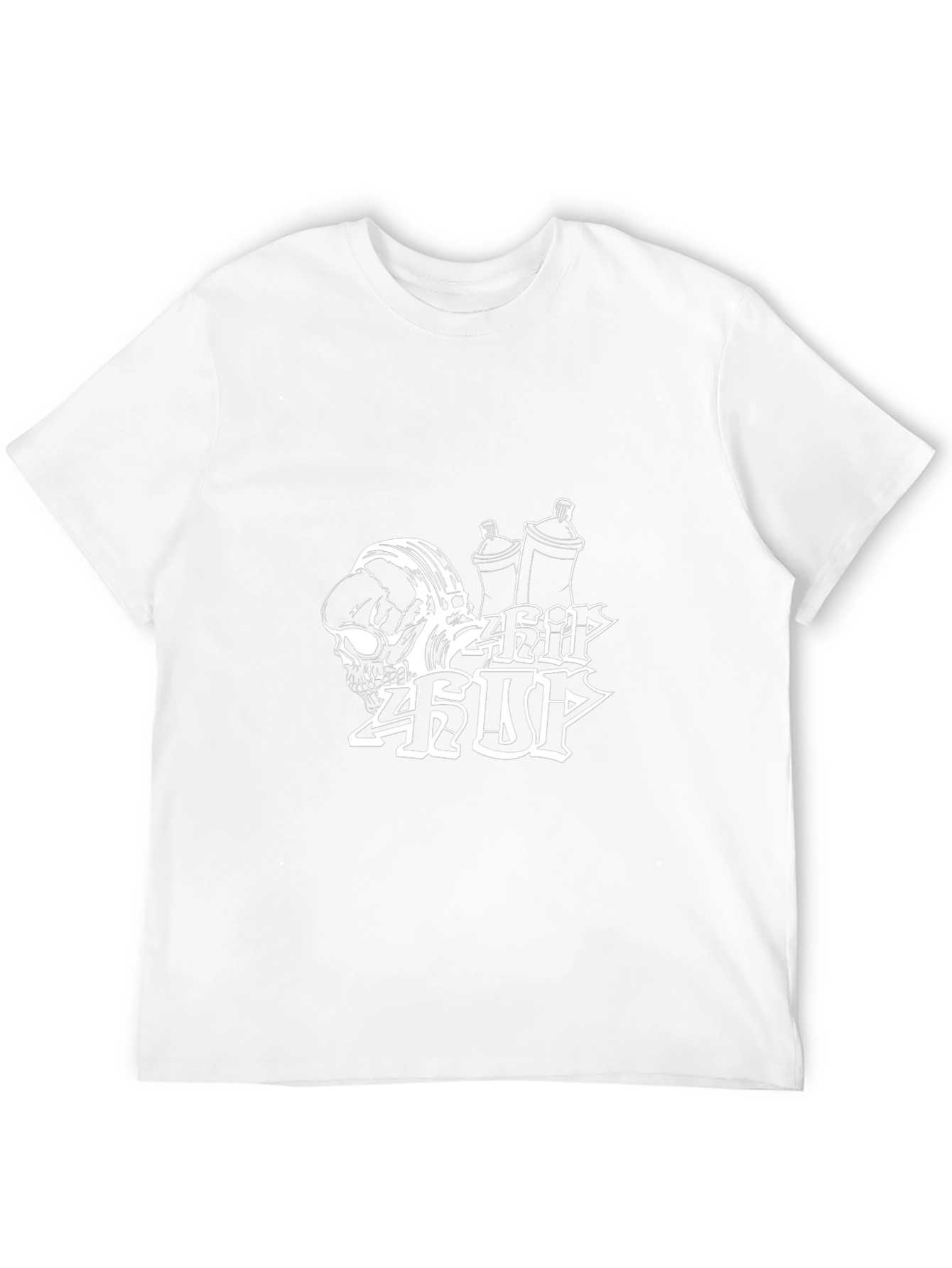 Urban Style Black Graphic Tee - Skull & Graffiti