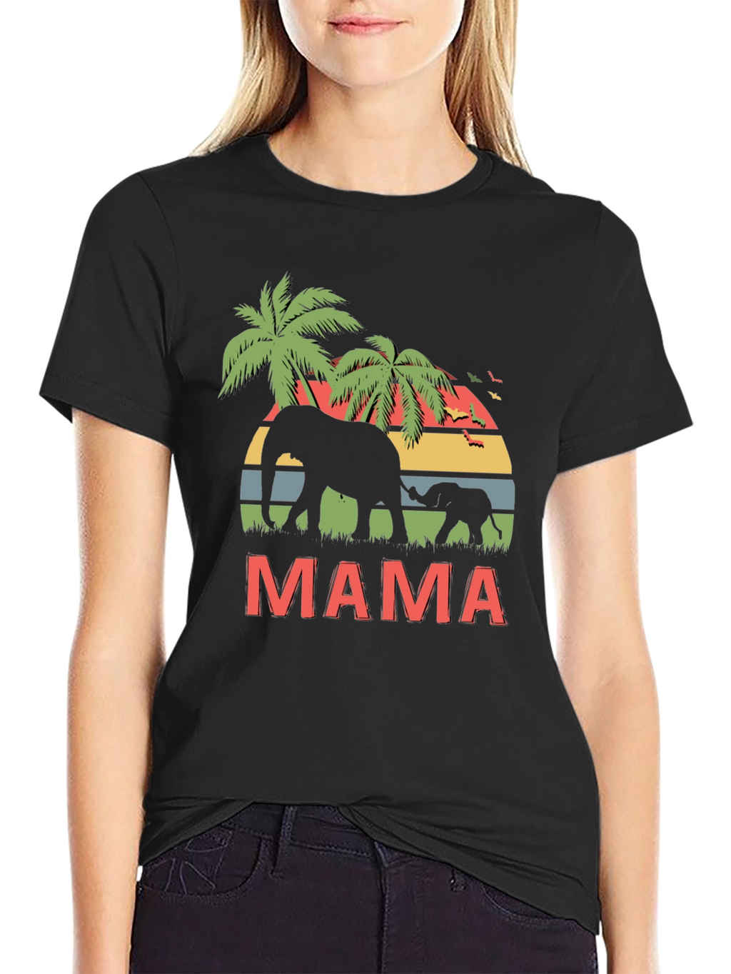 Mama Elephant Graphic Tee - Wildlife Lovers T-Shirt