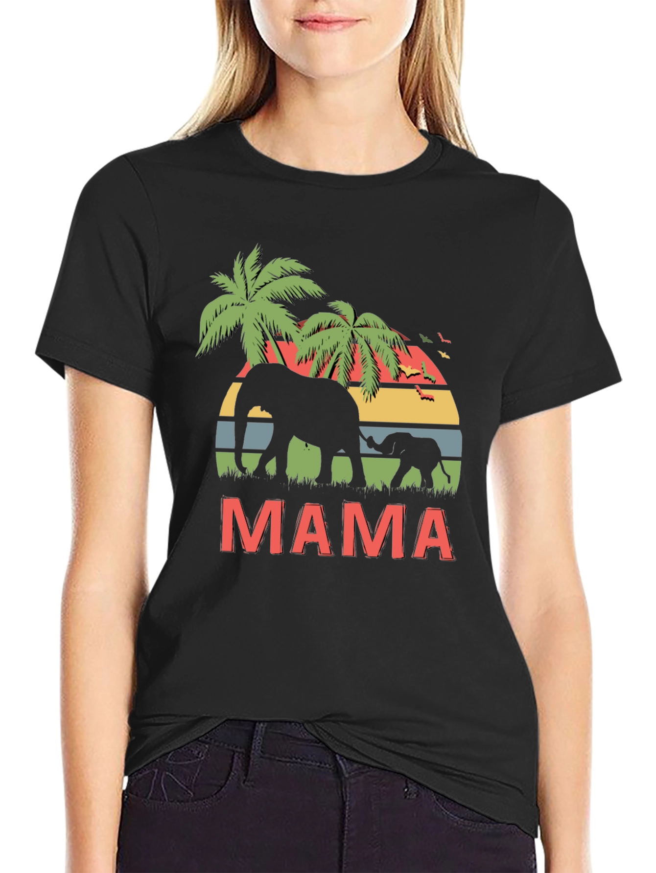 Mama Elephant Graphic Tee - Wildlife Lovers T-Shirt